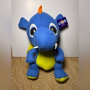 Goffa 10" Blue Dragon Plush w/ Yellow Stomach,Stuffed Animal,Kids Toys,NWT